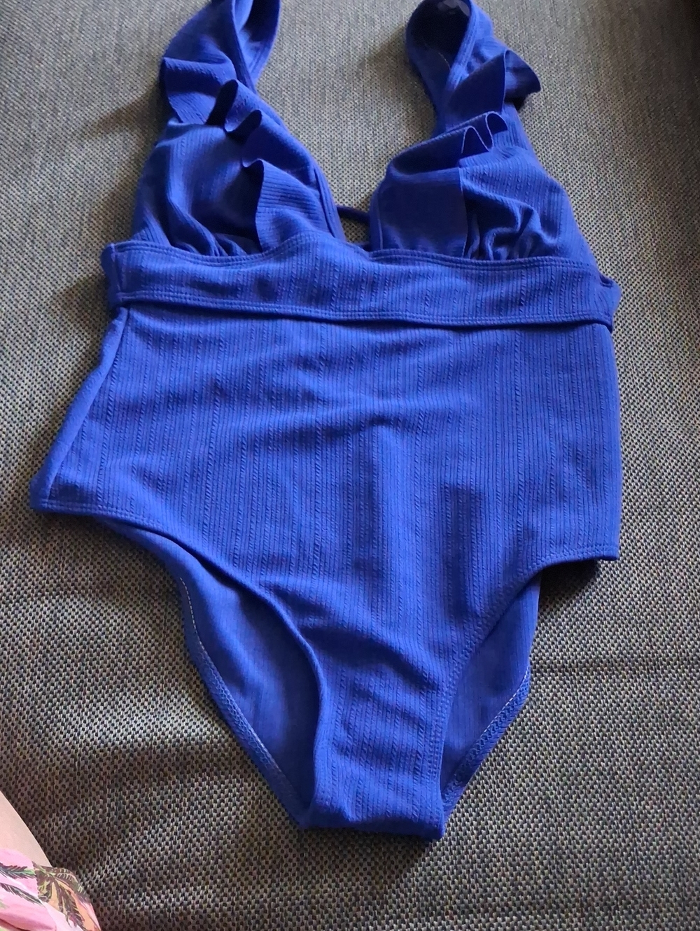 Royal Blue Ruffled One-Piece Swimsuit '